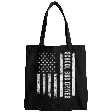 Discover School Bus Driver USA Flag Profession Job Title Bags