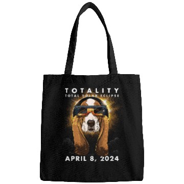 Discover Solar Eclipse   2024 Basset Hound Dog Wearing Glasses Bags