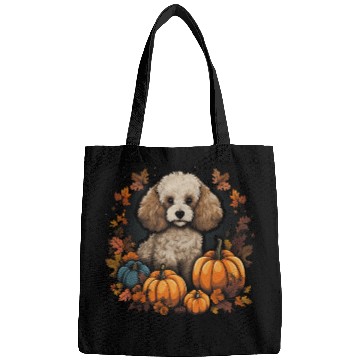 Discover Poodle Dog Pumpkin Thanksgiving Fall Halloween Bags