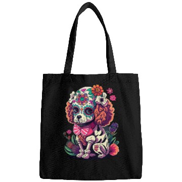 Discover Poodle Sugar skull Dia De Los Muertos halloween Bags
