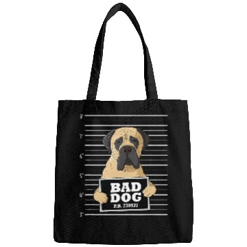 Discover Mastiff mug shot guilty dog Bags