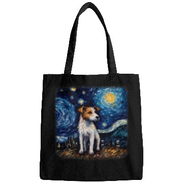 Discover Van gogh Jack Russell Terrier in starry night Bags
