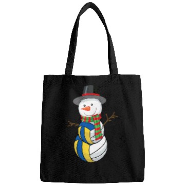 Discover Volleyball Snowman Funny Winter Volleyball Player Bags