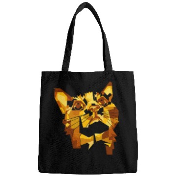 Discover Lovely HOPE Ginger Cat Face Portrait Silhouette Art Bags