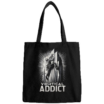Discover Vertical Addict Rock Climbing Funny Graphic Tees Bags