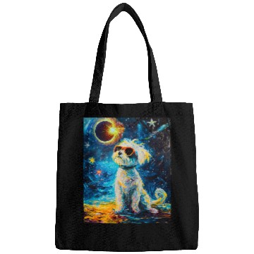 Discover Total Solar Eclipse Maltese Dog Bags