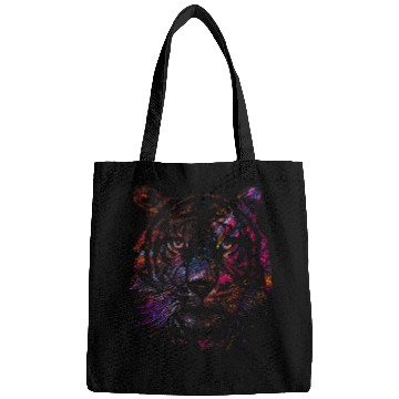 Discover Tiger Face Abstract Art Watercolor Bags