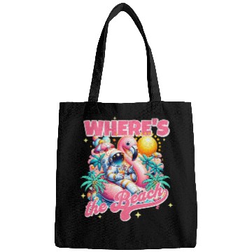 Discover Wheres The Beach Cool Astronaut Flamingo Spaceman Bags