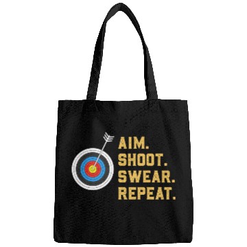 Discover vintages Archery targets Marksman Funny Aim Shoot Swear Repeat Bags