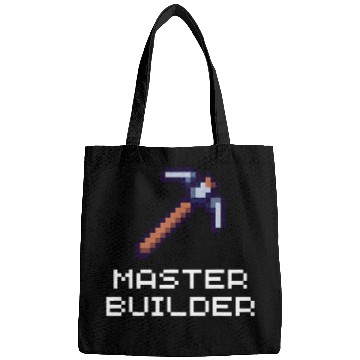 Discover Master Builder Funny Video Game Pickaxe Pixel Art Gamer Bags