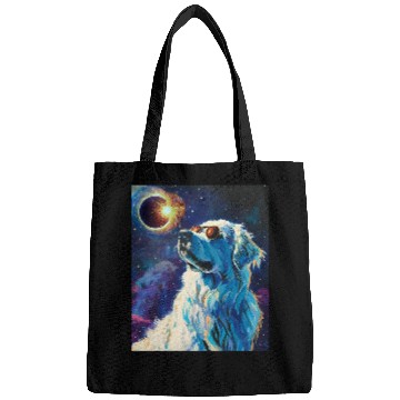 Discover Total Solar Eclipse Great Pyrenees Dog Bags