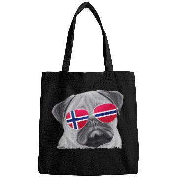 Discover Pug Dog Norway Flag Sunglasses Bags