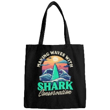 Discover Waves Shark Conservation Design Biologist Shark Lover Bags