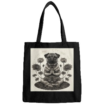 Discover Pug in Lotus Position Mantra Meditation Bags