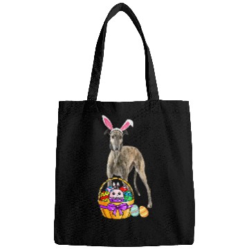 Discover Dog Grayhound Easter Egg Funny Greyhound Easter T-Shirt Bags