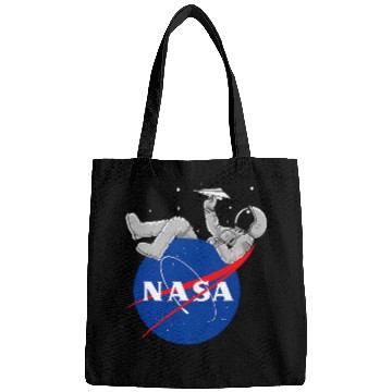 Discover NASA Astronaut play with paper plane Logo Bags