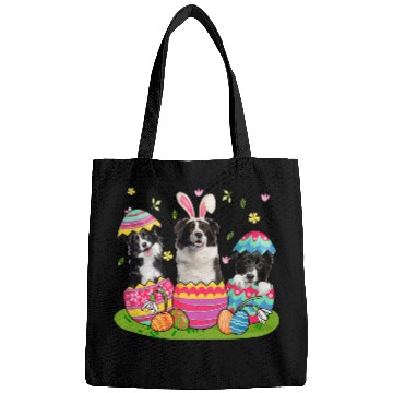 Discover Three Bunny Border Collie Inside Easter Egg Happy Easter Bags