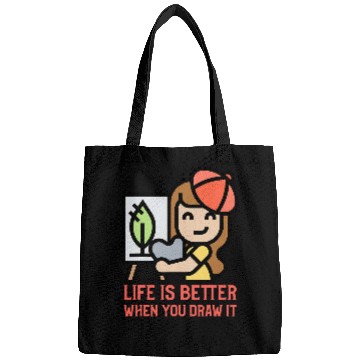 Discover Life is Better When You Draw It Sketch Art Creative Artists 2 Bags