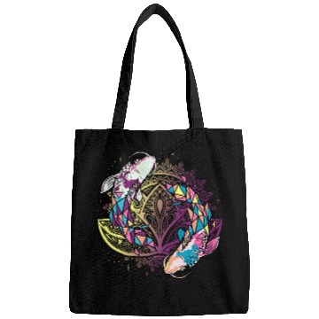 Discover Mandala Geometric Lotus Leaf Koi Japanese Art Bags