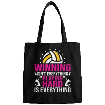 Discover Winning Isnt Everything Playing Hard Funny Volleyball Bags