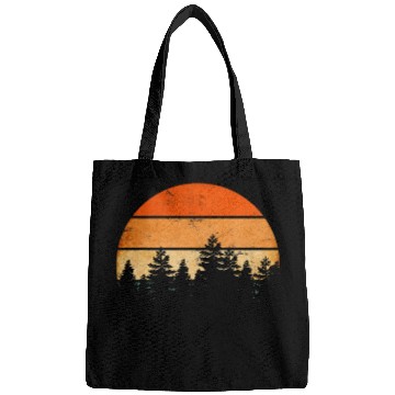Discover Pretty retro sunset powerful forest trees Bags
