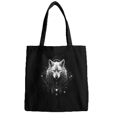 Discover wolfs Moon phases wolfs art Spiritual Full moon Bags