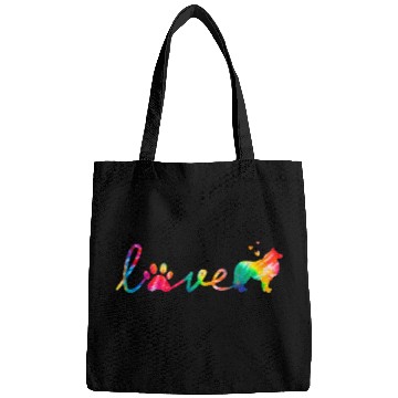 Discover Love Border Collie Tie Dye Paw Mom Dad Bags