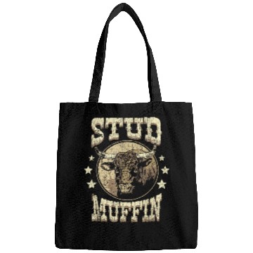 Discover Stud Muffin Cow Funny Farming Animal Farmer Bags