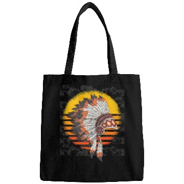 Discover Retro Indian Headdress Indigenous Proud Native American Bags