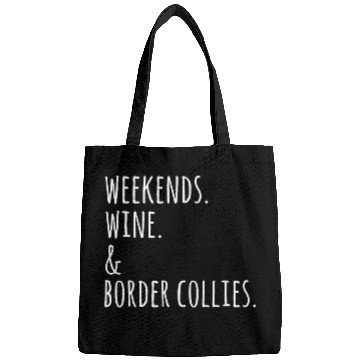 Discover Weekends Wines Border Collie Dog Bags