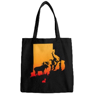 Discover Moose or shed antler Hunting Rhode Map Island art Hunter Bags