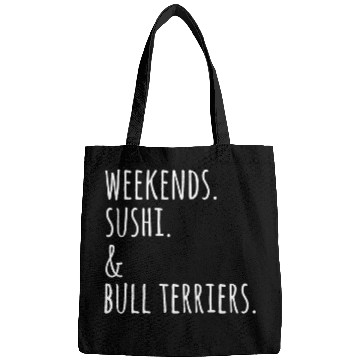 Discover Weekends Sushi English Bull Terrier Dog Bags