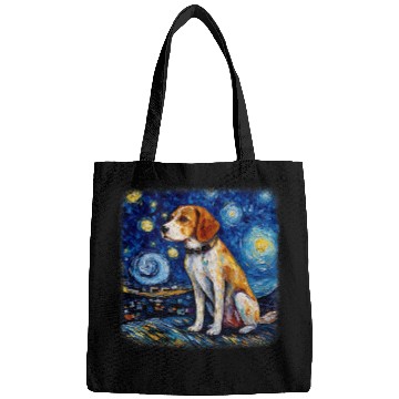 Discover Van gogh Beagle in starry night Bags