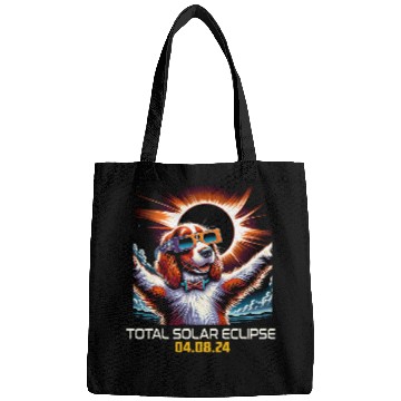 Discover Welsh Springer Spaniel Dog Selfie Solar Eclipse 2 Bags