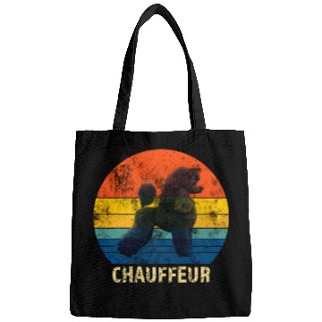 Discover Poodle Chauffeur Retro Circle Dog Owner Bags
