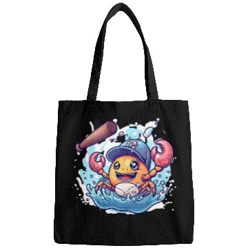 Discover Ocean Explorers Delight Playful Crab and Baseball Beach Bags