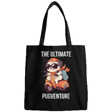 Discover Pugventure on a Motorcycle Funny Cute Pug Bags