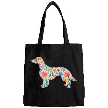 Discover Welsh Springer Spaniel watercolor flowers design Bags
