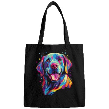 Discover Watercolor Colorful Labrador Lab Bags