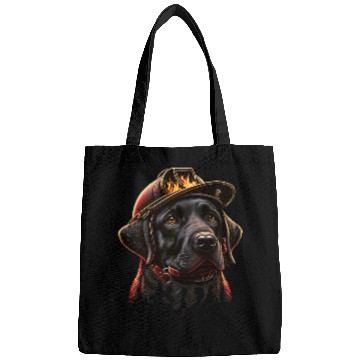 Discover Labrador Retriever Fireman on Firefighter Labrador Retriever Bags