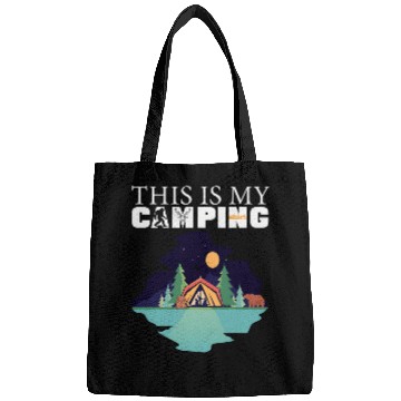 Discover this is my camping rv van camping saying happy camper bear Bags