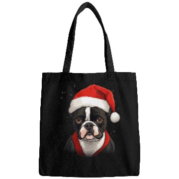 Discover Merry xmass Boston Terrier Dog Christmas Bags