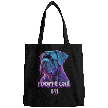 Discover Retro Futuristic Synthwave Cane Corso I Dont Call 911 Bags