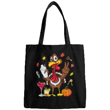Discover Turkey Cocktail Shaker Bartender Pumpkin Fall Thanksgiving Bags