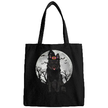 Discover Scary Schipperke Dog Witch Hat Halloween Bags