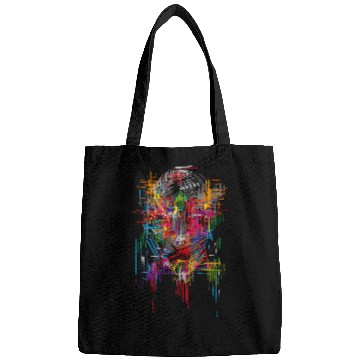 Discover Mecha Head Science Fiction Robot Graphic Art Bags