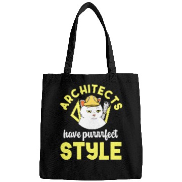 Discover Architect Cat Lover Architecture Engineer Kawaii Art Bags