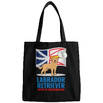 Discover Yellow Labrador Retriever Dog Barking Newfoundland Flag Bags