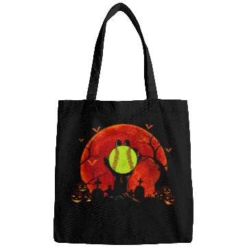 Discover Zombie Hand Holding Softball Ball Zombie Halloween Bags