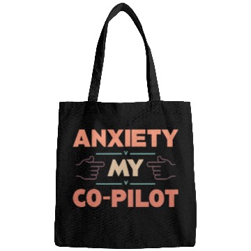 Discover anxietys My CoPilot Funny Sarcastic Airplane Plane Space Bags